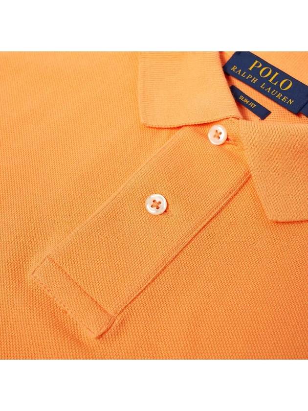 Embroidered Pony Logo Green Polo Shirt Orange - POLO RALPH LAUREN - BALAAN 4