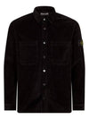 Cotton Corduroy 400 TC Over Long Sleeve Shirt  Black - STONE ISLAND - BALAAN 2