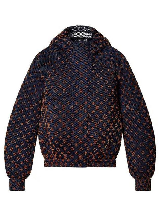 Gradient Monogram Mesh Zip-Up Hoodie Navy - LOUIS VUITTON - BALAAN 1