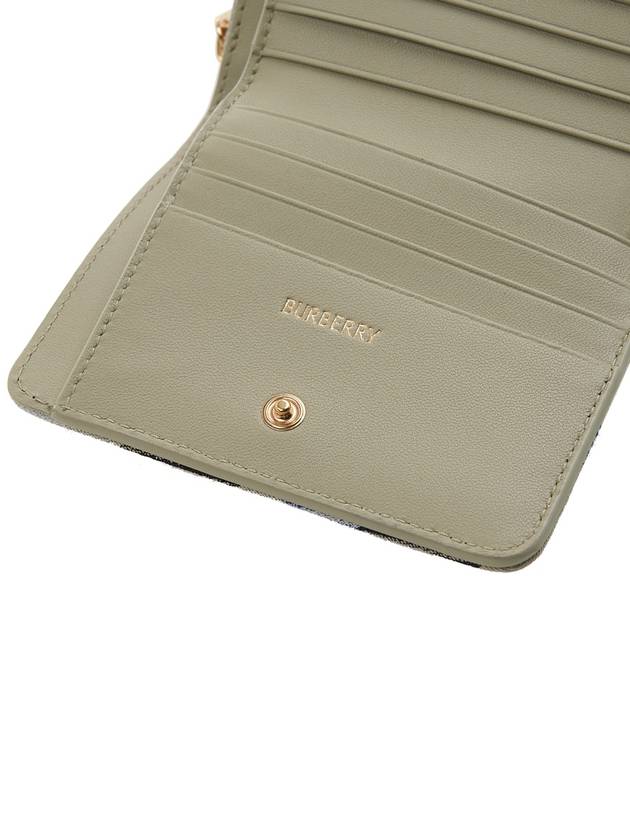 Check Patterned Zipper Half Wallet Lichen - BURBERRY - BALAAN 9