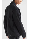 Triangle Logo Shirt Zip Up Jacket Black - PRADA - BALAAN 6