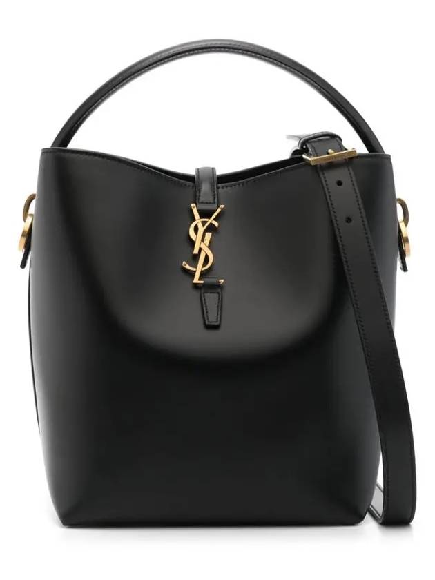 Le 37 Leather Bucket Bag Black - SAINT LAURENT - BALAAN 3