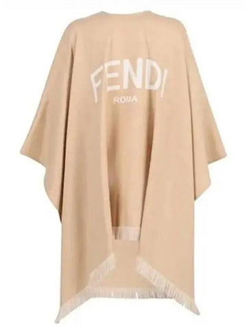 Roma logo wool poncho cape 270051 - FENDI - BALAAN 1