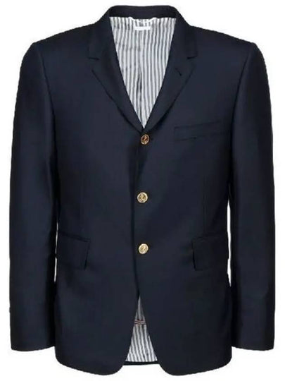 Super 120S Wool Twill Single Breasted Classic Jacket Navy - THOM BROWNE - BALAAN 2