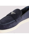 Triangle Logo Suede Loafers Navy - PRADA - BALAAN 3