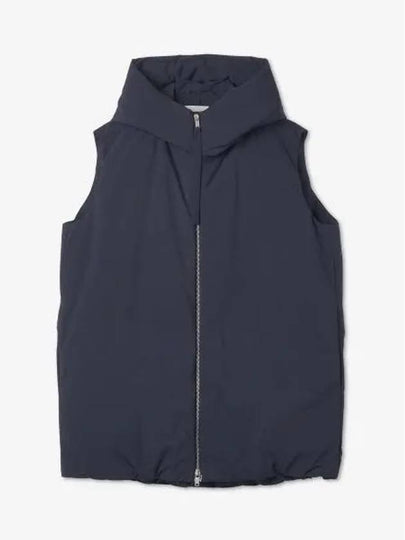 Zipper Hooded Oversized Down Vest Navy - JIL SANDER - BALAAN 2