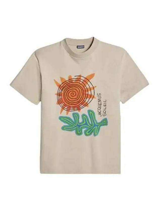 Jacquemus Le Solheiro Sun Logo Short Sleeve Beige 235JS119 2306 - JACQUEMUS - BALAAN 1