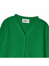 V neck cable knit cardigan Green - THE GREEN LAB - BALAAN 2