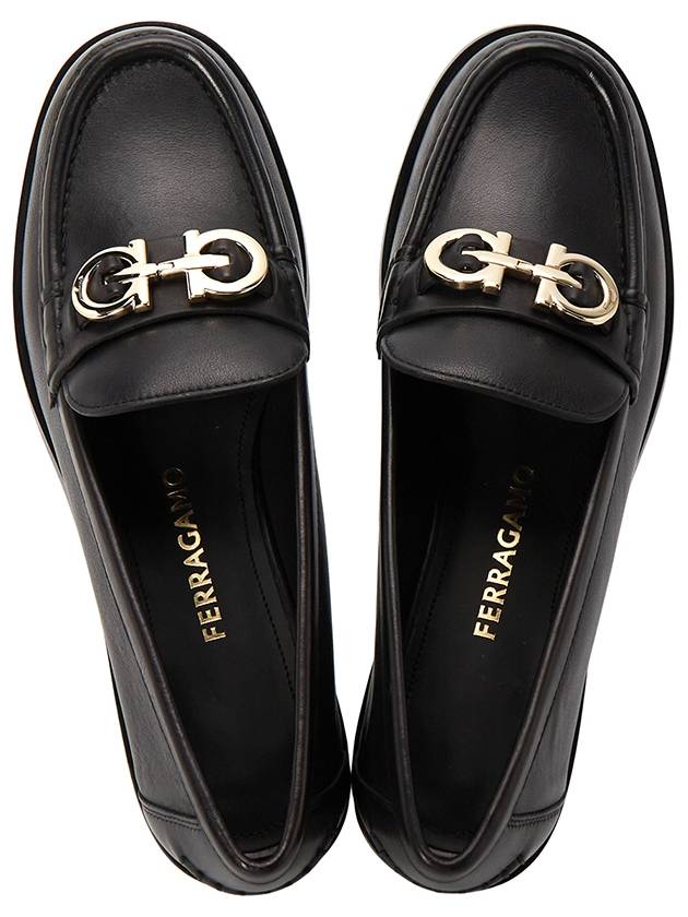 Women's Ofelia Gancini Ornament Loafer Black - SALVATORE FERRAGAMO - BALAAN 3