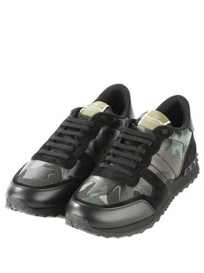 Rockrunner Camouflage Low-Top Sneakers Black - VALENTINO - BALAAN 2