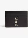 Monogram Card Case in Smooth Leather Black - SAINT LAURENT - BALAAN 2