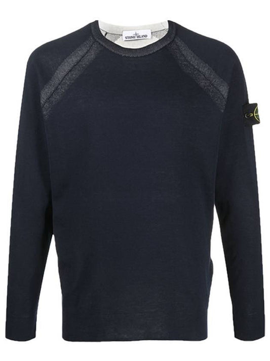 Wappen Reversible Crew Neck Sweatshirt Navy - STONE ISLAND - BALAAN 1