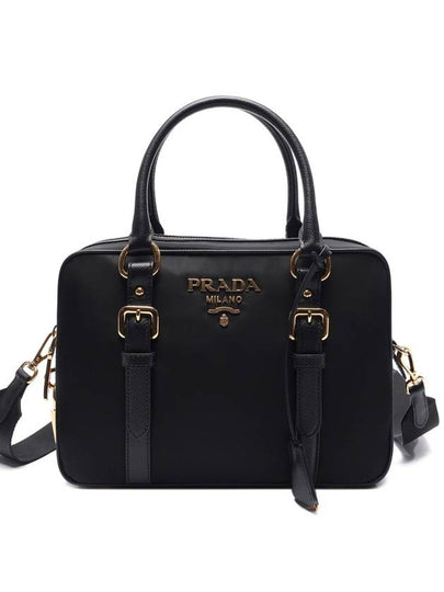 Tessuto Square Saffiano Tote Bag Black - PRADA - BALAAN 2