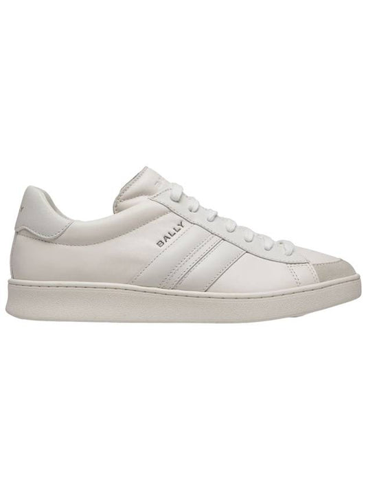 Logo Leather Tennis Low Top Sneakers White MSK0BJ VT031 U001 - BALLY - BALAAN 1