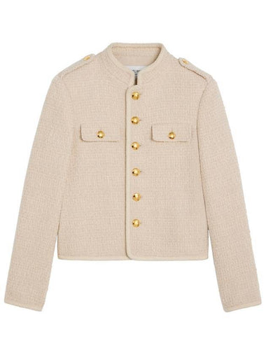 Allure Bouclette Jacket Natte Sable Blanc - CELINE - BALAAN 1