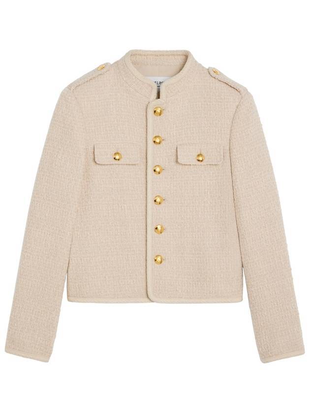 Allure Bouclette Jacket Natte Sable Blanc - CELINE - BALAAN 1