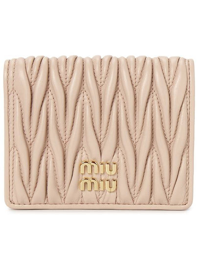 Matelasse Leather Half Wallet Light Pink - MIU MIU - BALAAN 2