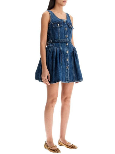 flared denim mini dress with a - SELF PORTRAIT - BALAAN 2