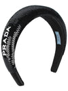 Logo Sequin Hair Band Black - PRADA - 2