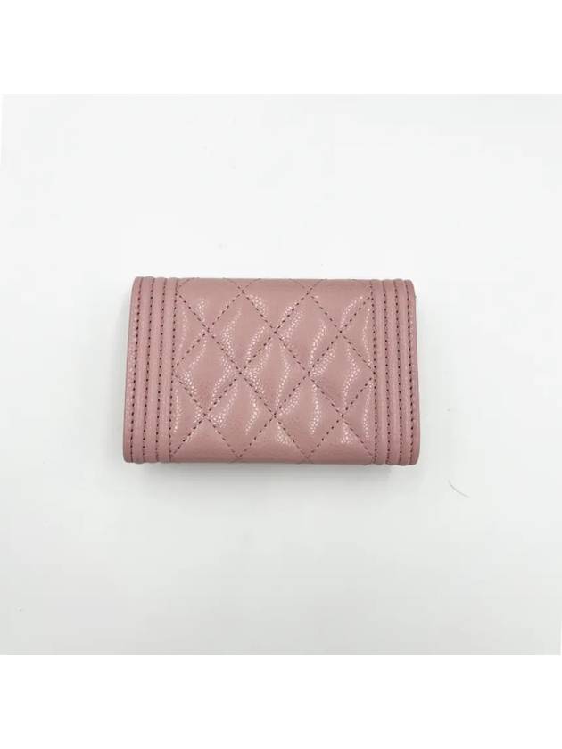 Boy snap holder card wallet light pink silver A80603 - CHANEL - BALAAN 3