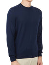 Men's Crew Neck Wool Knit Top Navy - DRUMOHR - BALAAN 4