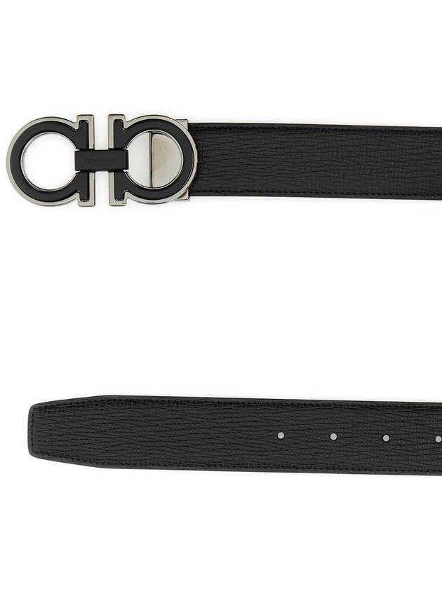 Salvatore Leather Belt 67A254 0770682012 Black - SALVATORE FERRAGAMO - BALAAN 3