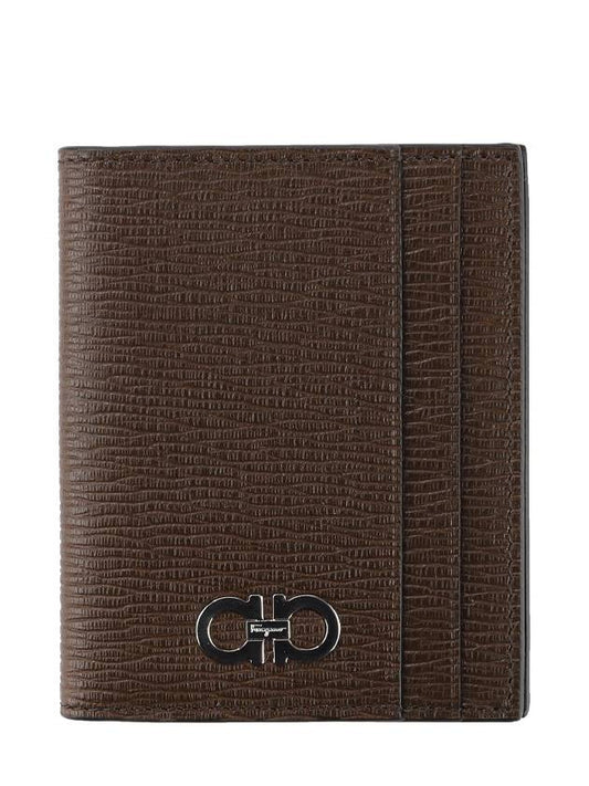 Gancini Card Wallet Brown - SALVATORE FERRAGAMO - BALAAN 2