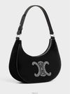 Ava Velvet Triomphe Strass Shoulder Bag Black - CELINE - BALAAN 3