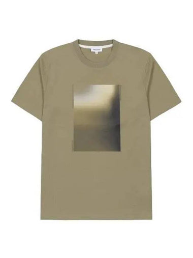 Johannes Blur Print Short Sleeve T Shirt Utility Khaki - NORSE PROJECTS - BALAAN 1