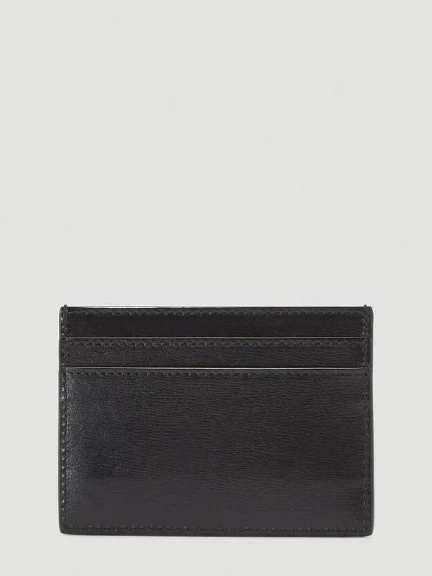 YSL Gold Monogram Logo Leather Card Holder Card Wallet Black - SAINT LAURENT - BALAAN 3