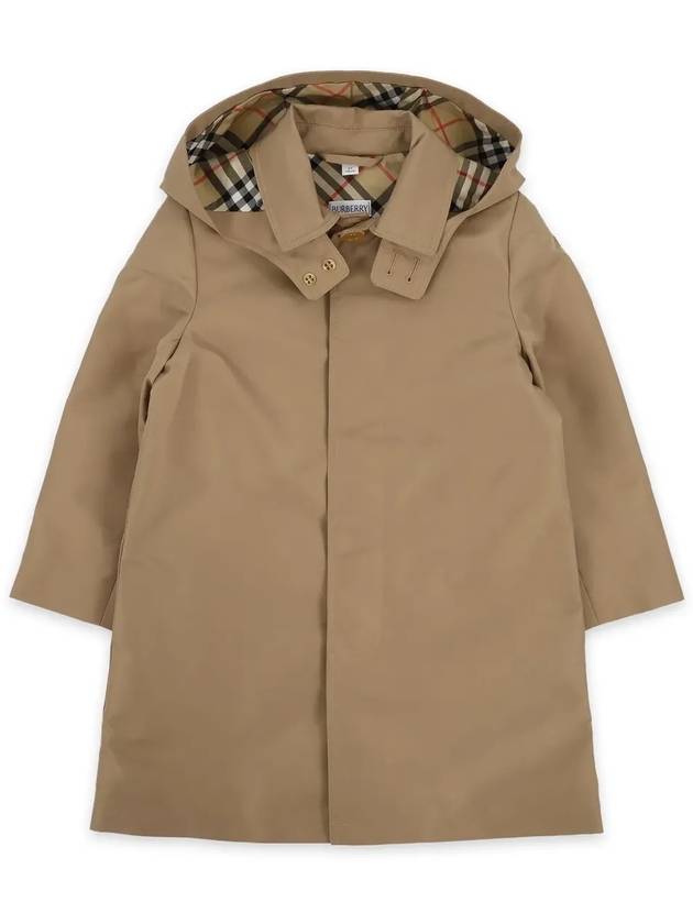 Kids Light Weight Hooded Trench Coat Camel - BURBERRY - BALAAN 4