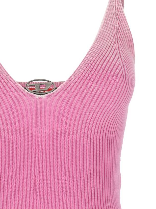 M Laila Faded Ribbed Knit Sleeveless Pink - DIESEL - BALAAN 3