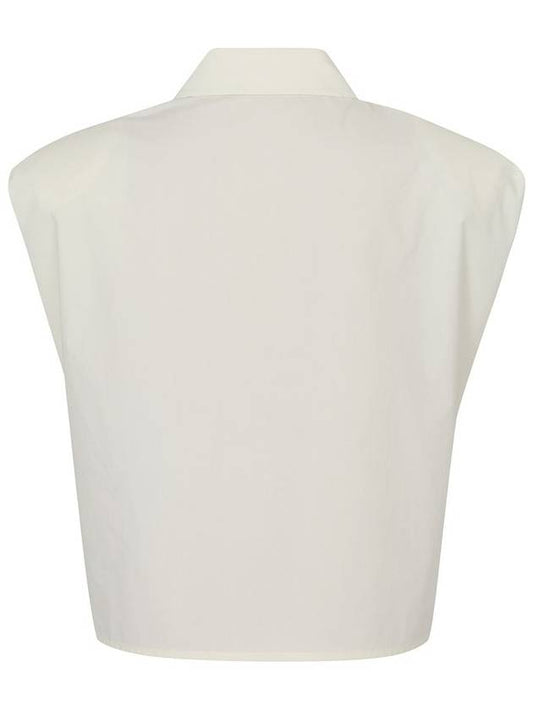 Cotton Crop Sleeveless Shirt Off White - CALLAITE - BALAAN 2