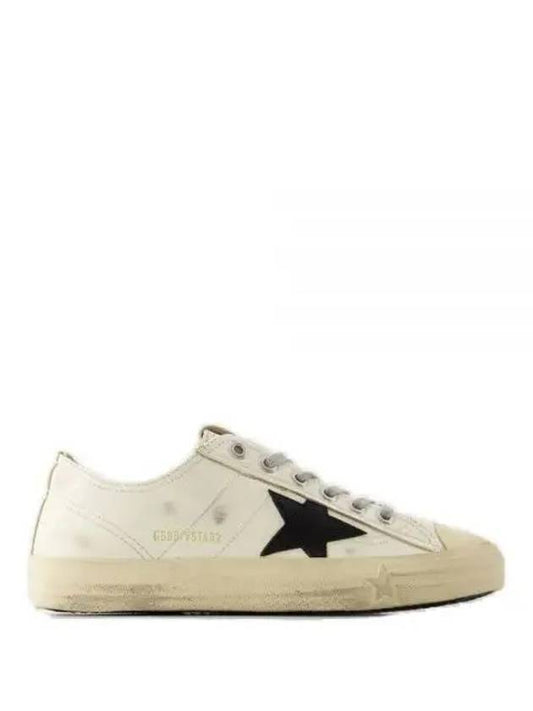 V Star Leather Low Top Sneakers Black White - GOLDEN GOOSE - BALAAN 2