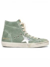 Francy Suede Laminated High Top Sneakers Silver Military Green - GOLDEN GOOSE - BALAAN 2