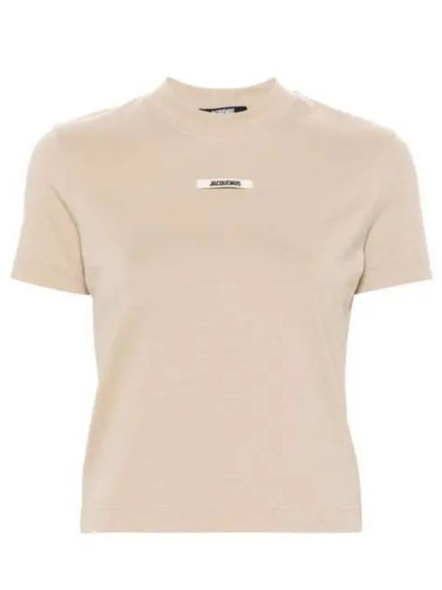 Le Gros Grain Short Sleeve T-Shirt Beige - JACQUEMUS - BALAAN 2