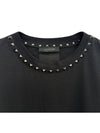 Men's Untitled Studded Crew Neck Cotton Short Sleeve T-Shirt Black - VALENTINO - BALAAN 6