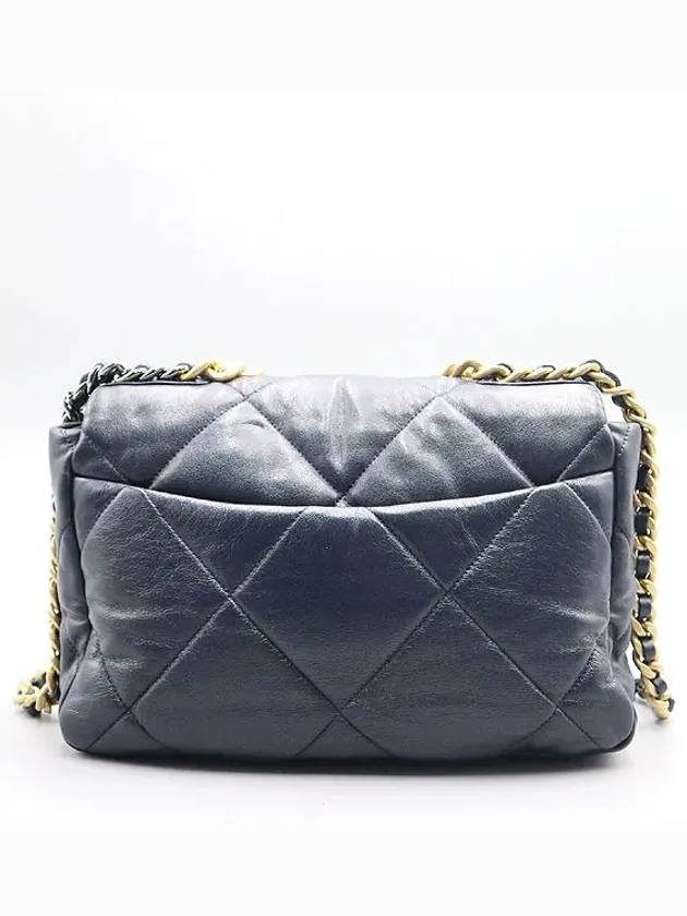 AS1161 Navy Color Nineteen 19 Large Flap Shoulder Bag - CHANEL - BALAAN 4