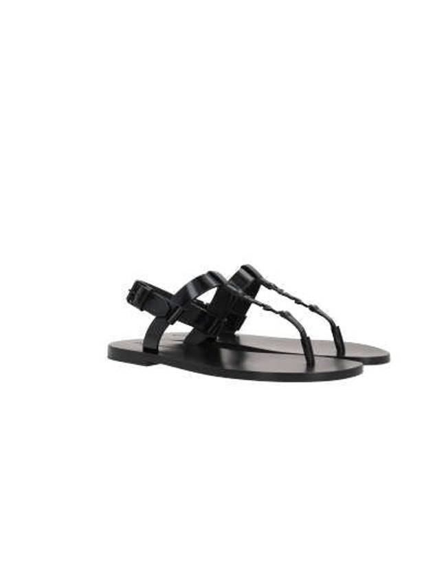 Cassandre Flip Flops Black - SAINT LAURENT - BALAAN 8