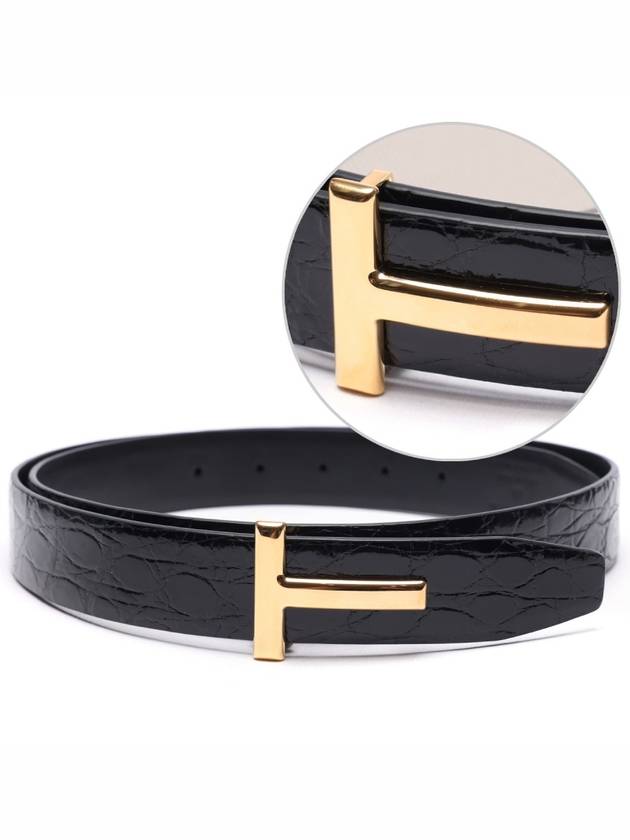 Men's T Logo Crocodile Belt - TOM FORD - BALAAN 1