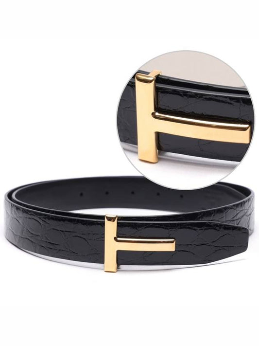 Men's T Logo Crocodile Belt - TOM FORD - BALAAN 2