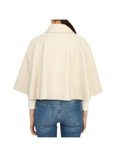 Volume Crop Double Breasted Virgin Wool Cape Beige - MAX MARA - BALAAN 1