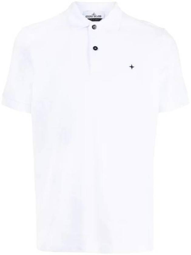 Embroidered Logo Short Sleeve T-Shirt White - STONE ISLAND - BALAAN 1