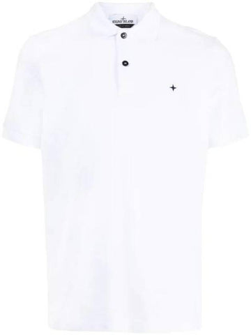 Embroidered Logo Short Sleeve T-Shirt White - STONE ISLAND - BALAAN 1