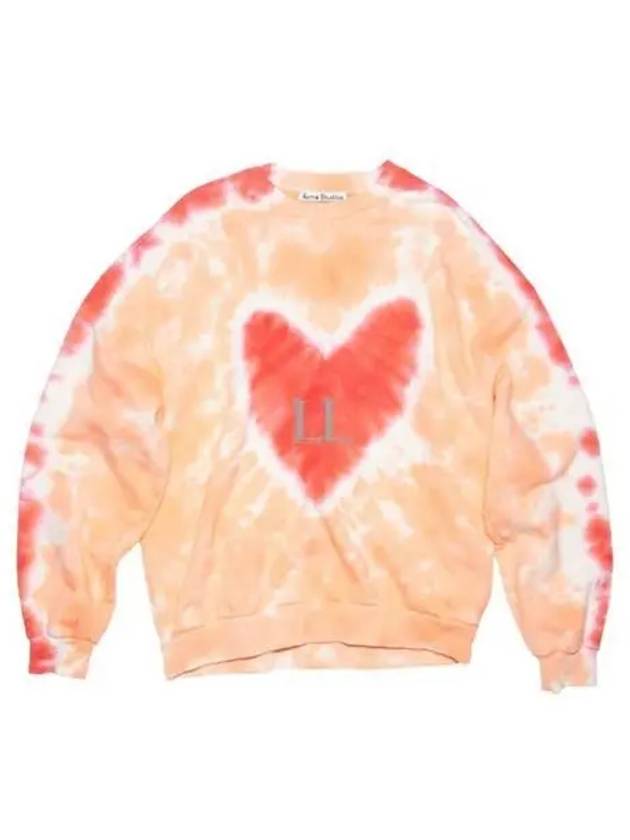 Heart Print Tie Dye Sweatshirt Orange - ACNE STUDIOS - BALAAN 2