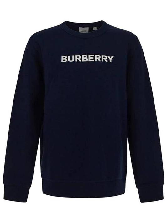 logo print sweatshirt navy - BURBERRY - BALAAN.