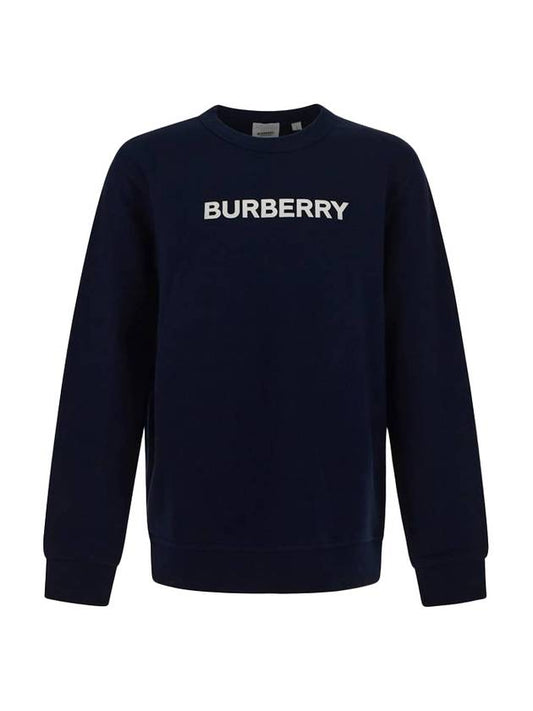 Logo Print Sweatshirt Navy - BURBERRY - BALAAN 1