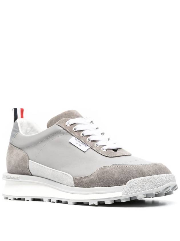 Vitello Alumni Trainer Caprede Low Top Sneakers Grey - THOM BROWNE - BALAAN 4