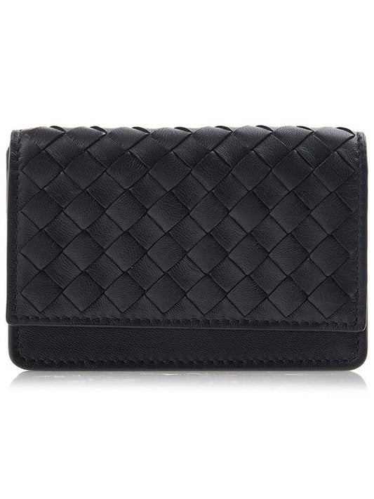 Intrecciato Leather Card Wallet Black - BOTTEGA VENETA - BALAAN 2