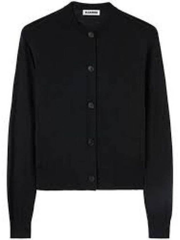 V-neck Button Cashmere Wool Cardigan Black - JIL SANDER - BALAAN 2